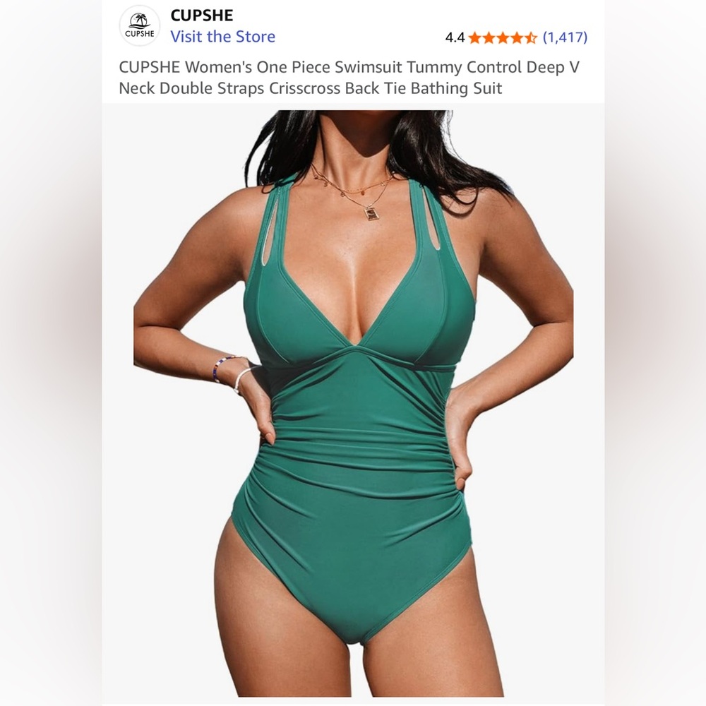Cupshe V-Neck One-Piece Swimsuit